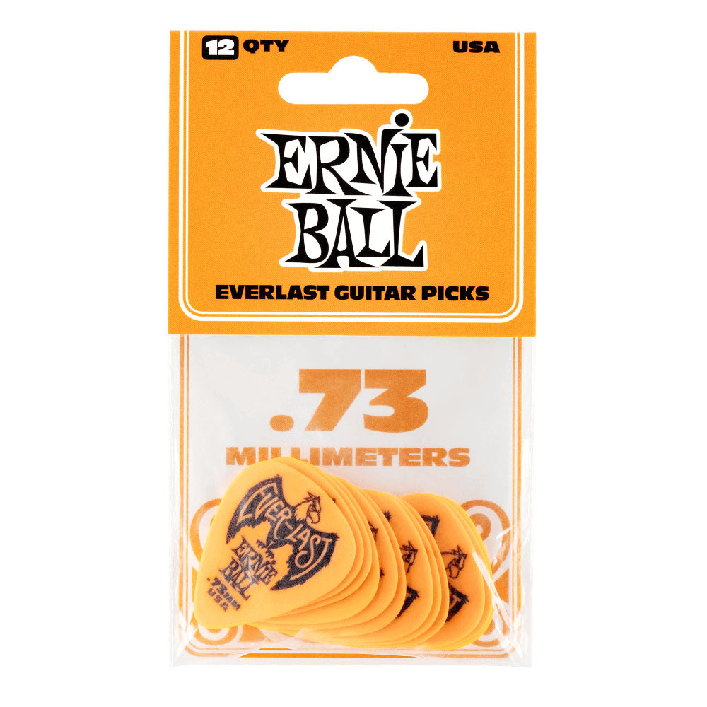 Ernie Ball Everlast Picks - 0.73mm Orange - 12 Pack-accessories-Ernie Ball-Hermes Music
